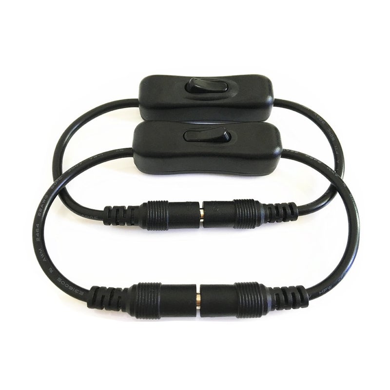 HUALAND dc Inline Switch Manual Inline DC Power Switch Extension Cable Male to Female 5.5mm x 2.1mm Barrel for LED Strip 5050 3528 2835, Light and Other Low Voltage Applica tions 30cm/11.81inch - Image 1